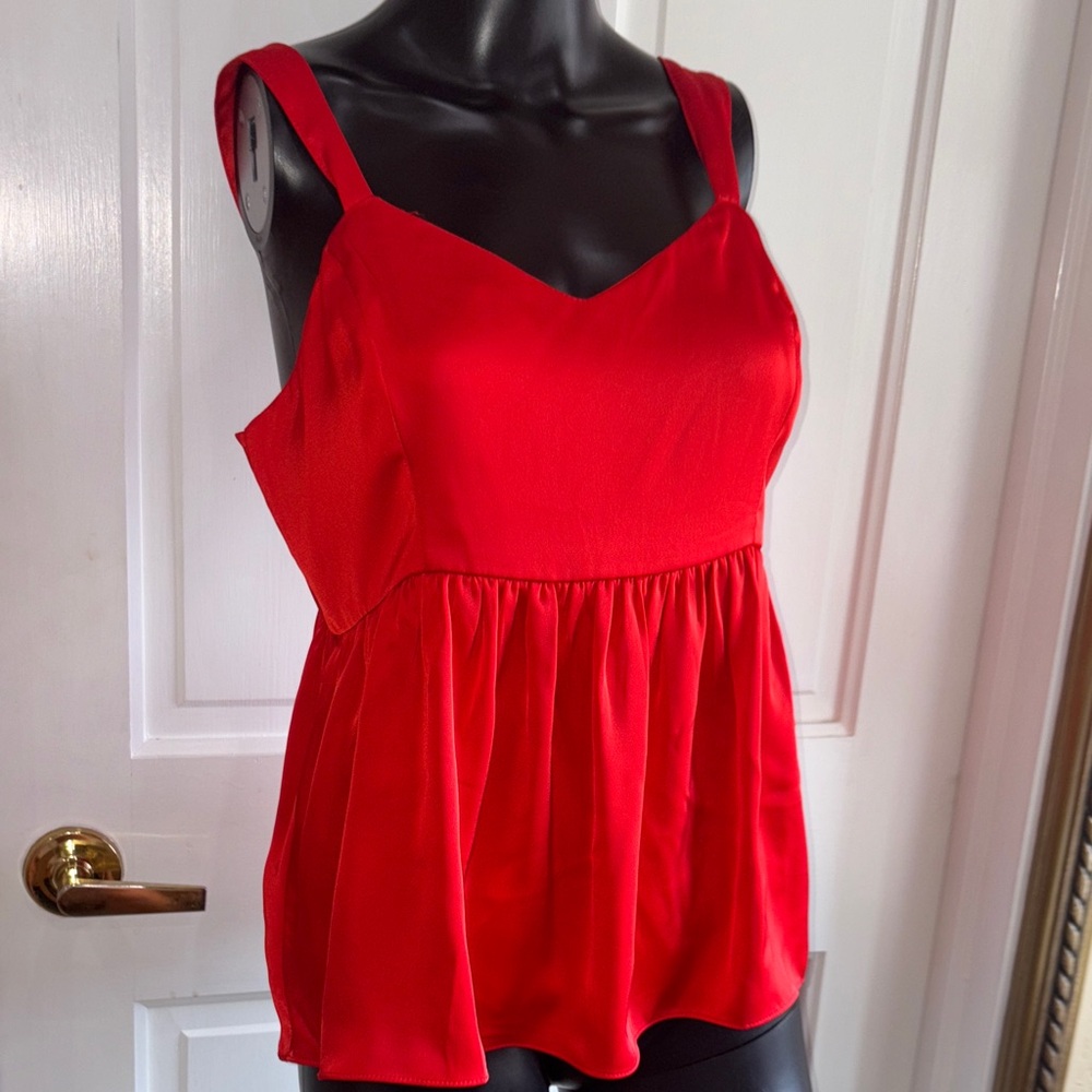 JODIFL Vibrant Red satin feel Tank Top